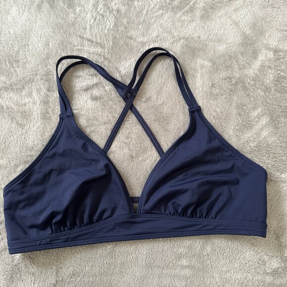 Athleta Swimsuit Two Piece Bikini Women's Medium Large M/L Navy Blue - Picture 4 of 7